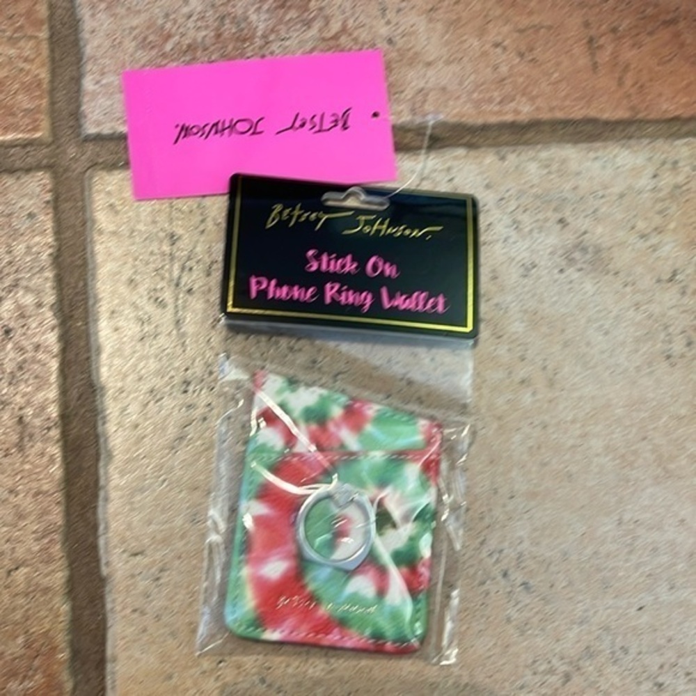 Betsy Johnson stick on phone ring wallet